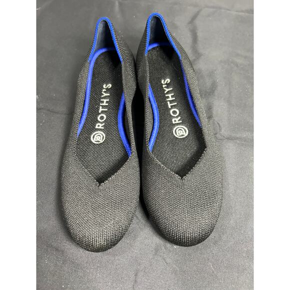 Rothy's Black Round Toe Ballet flats knit Size 6.5 - Picture 2 of 6